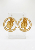 Wooden Afro Earrings Dark
