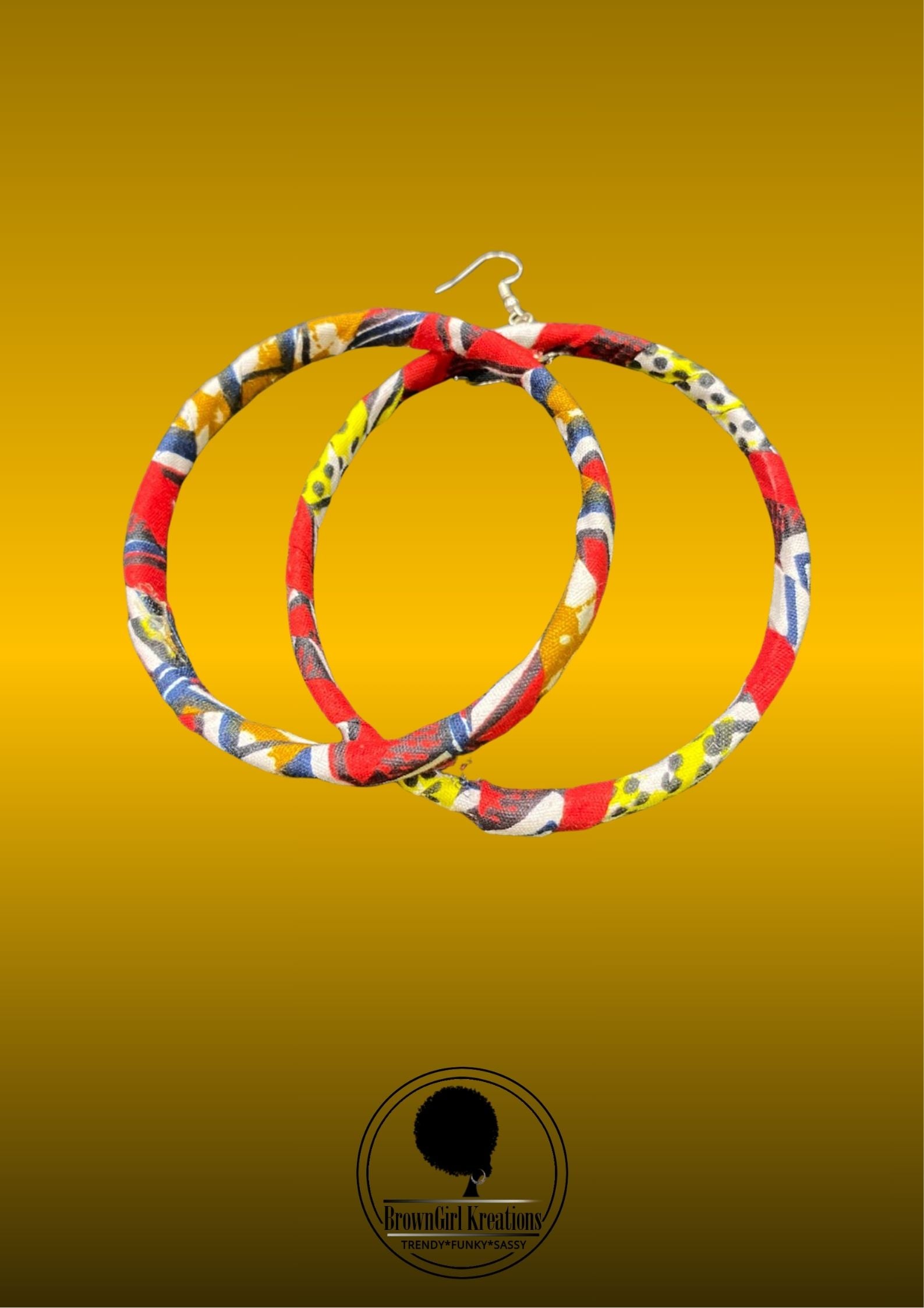 Colourfull earrings mixed with red