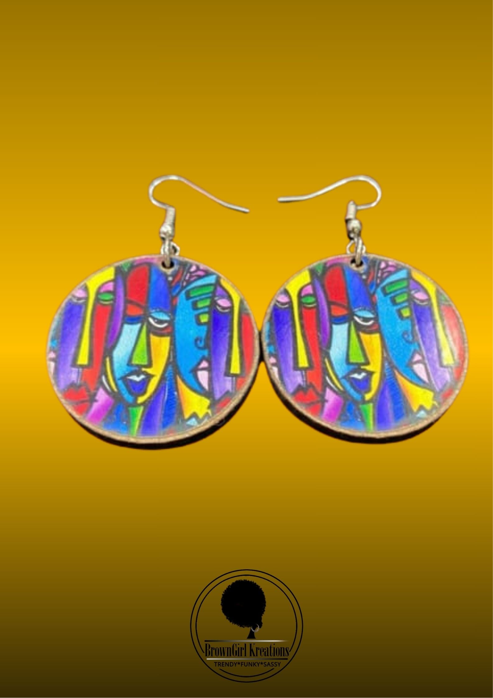 Round Retro Colorful Earring