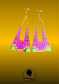 Triangled Earring Purple & Lime
