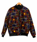 Navy And Mustard African Print Bomber Jacket