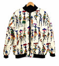 Beige African Dance Bomber Jacket