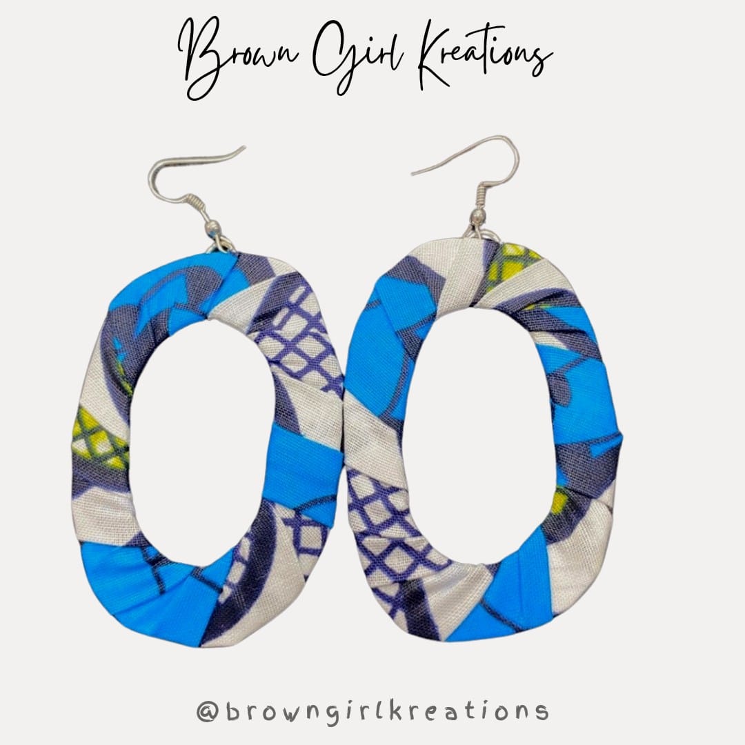 Colourful Earring -Blue & white