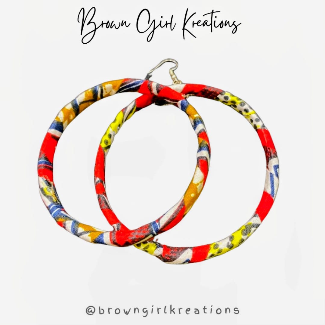 Beads Earrings Orange & Black