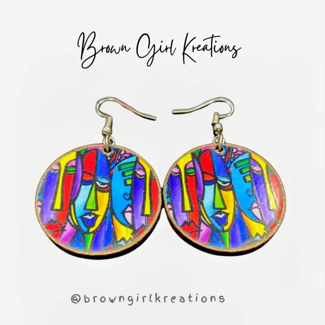 Round Retro Colorful Earring