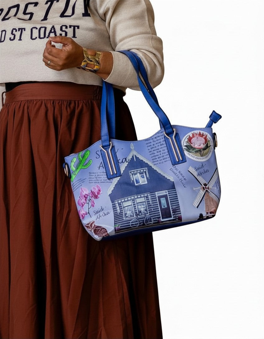 SA Flag Handbags Blue