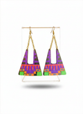 Triangled Earring Purple & Lime