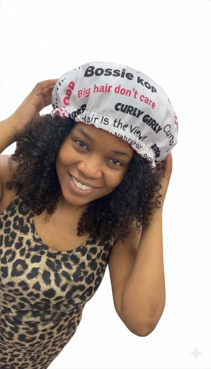 Brown Girl Kreations Custom Satin fabric Bonnet – Your Hair, Your Message